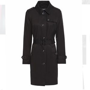 DKNY gabardine hooded trench coat